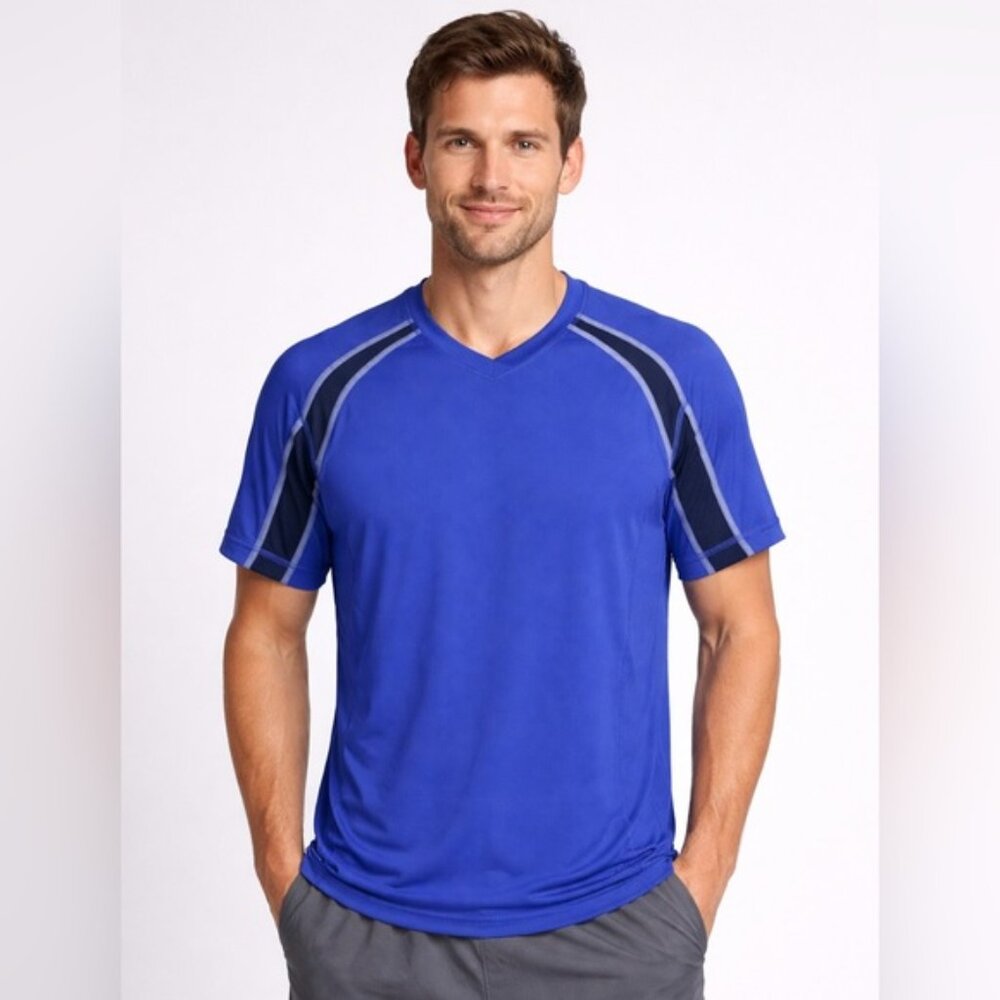 Lululemon Men's Blue Metal Vent Tech V-Neck Athletic T-Shirt Size Medium